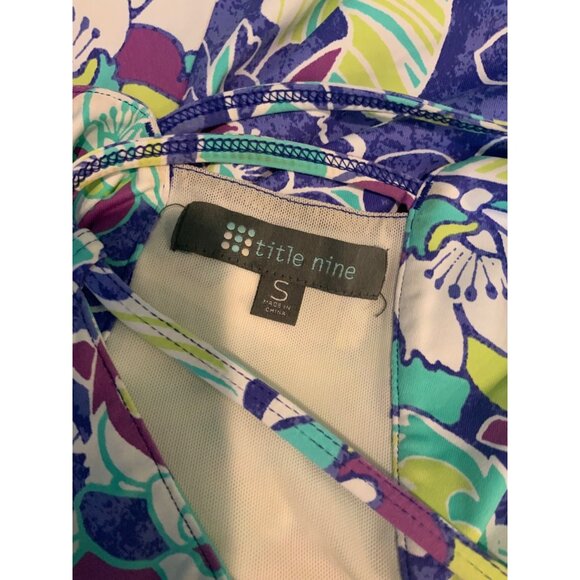 Title Nine Blue Floral Strappy Open Back Mini Athletic Dress, Size Small - Picture 6 of 6